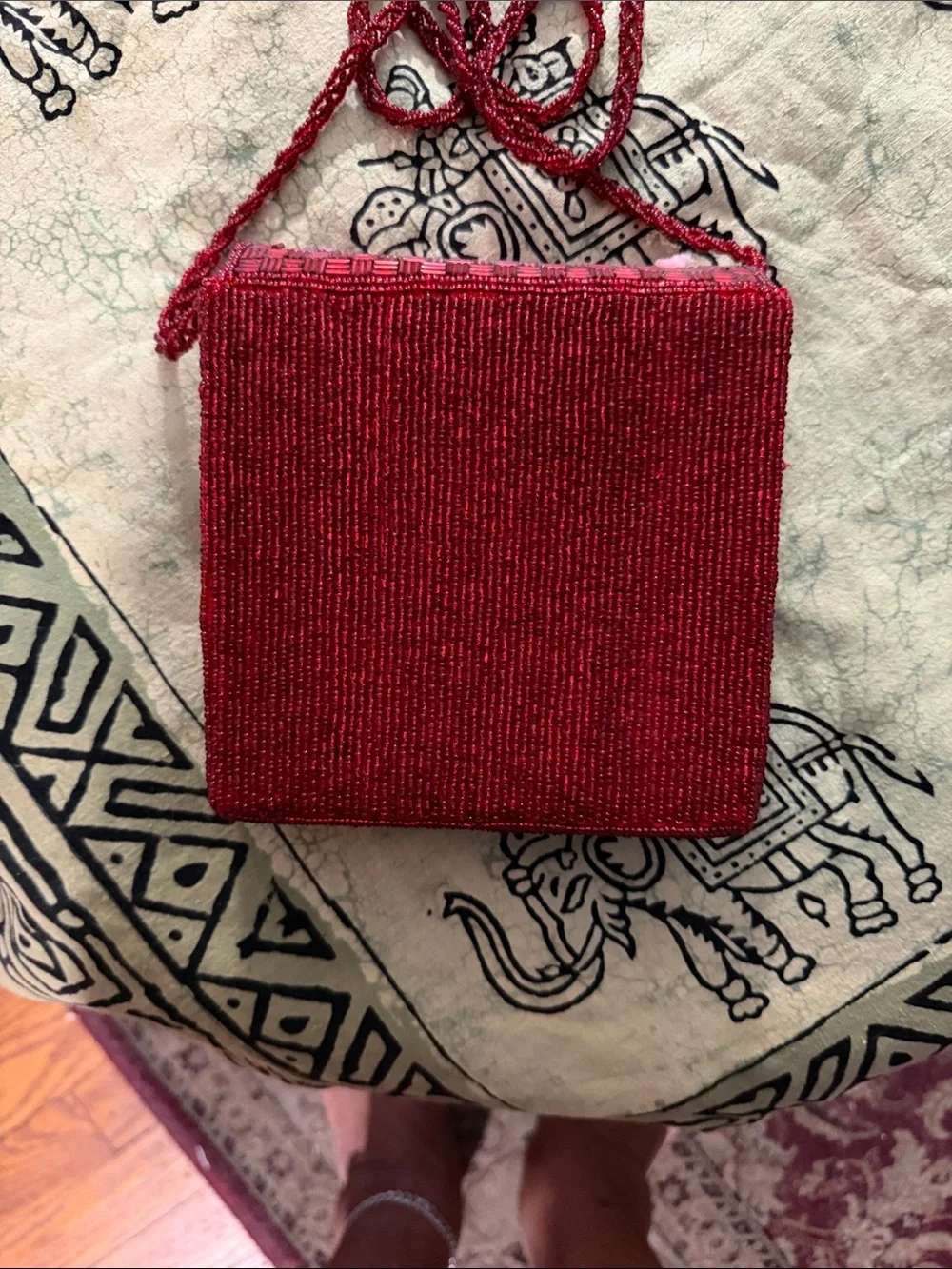 Red Woven Crossbody Bag - Unbranded